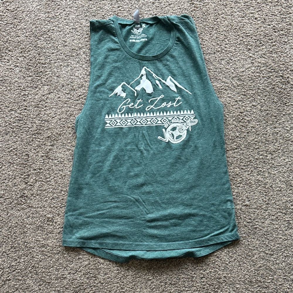 Get Lost Green Graphic Tank Top - Women's
